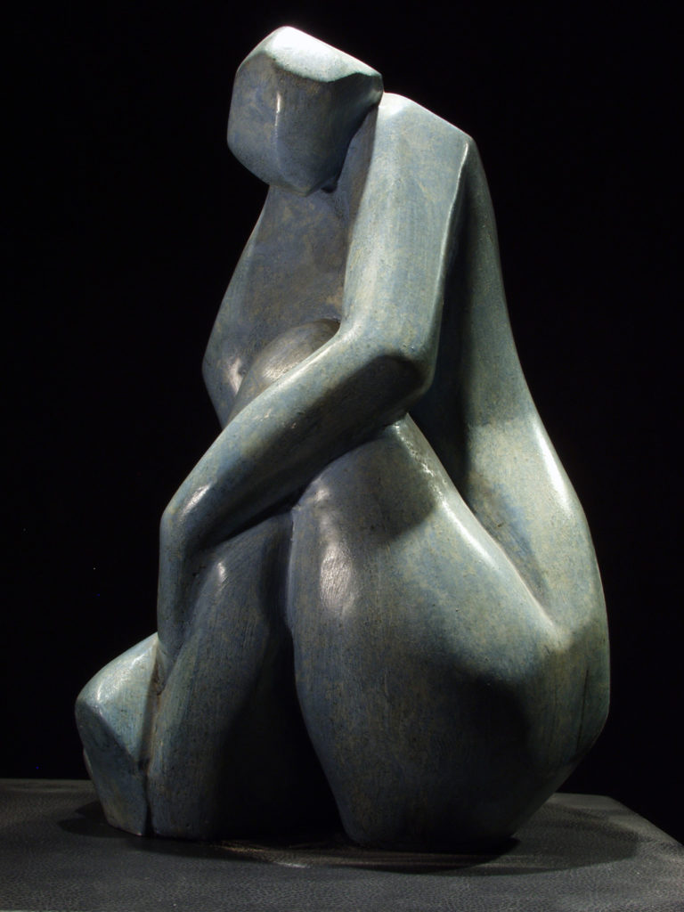 La dame bleue sculpture plâtre de Philippe Doberset
