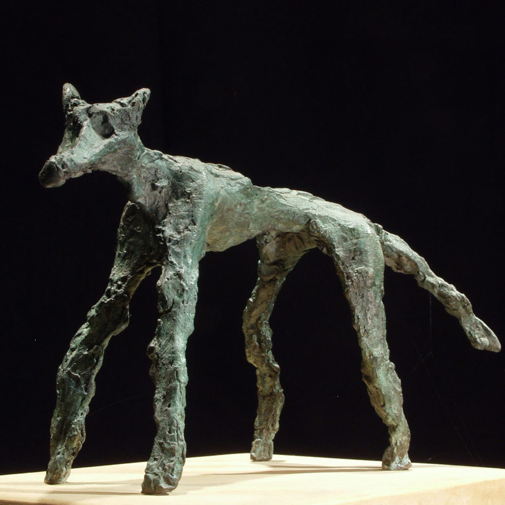 le loup . bronze . Sculpture de Philippe Doberset