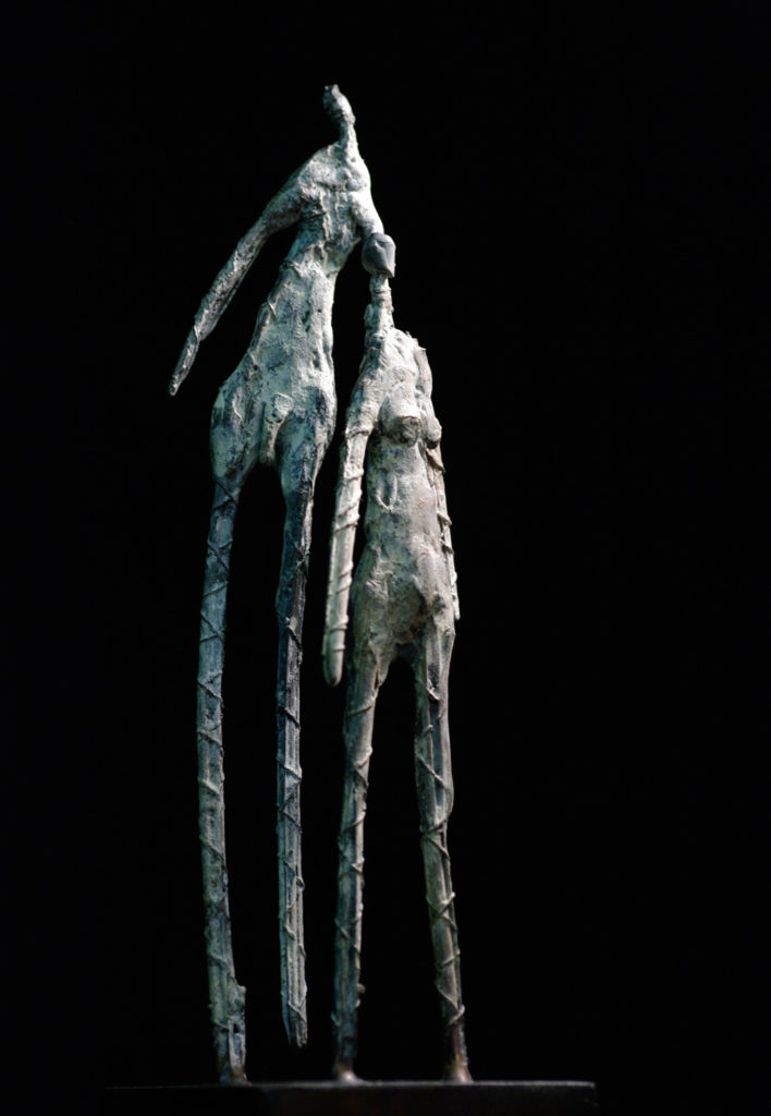 les deux frères sculpture en bronze de Philippe Doberset