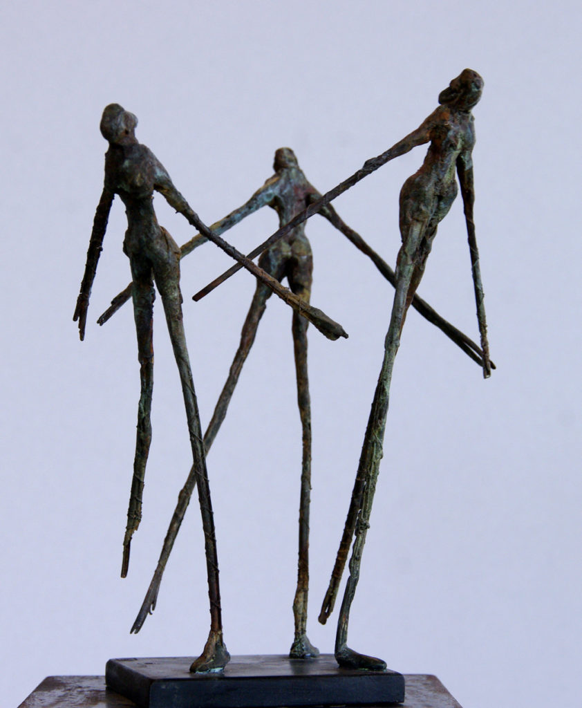 les trois grâces sculpture en bronze de Philippe Doberset