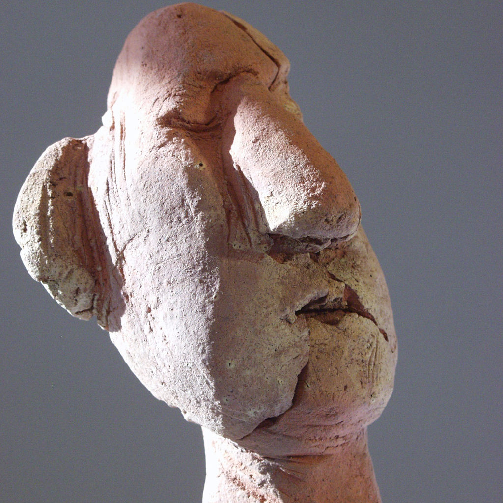 Autoportrait en terre cuite. Sculpture de Philippe Doberset