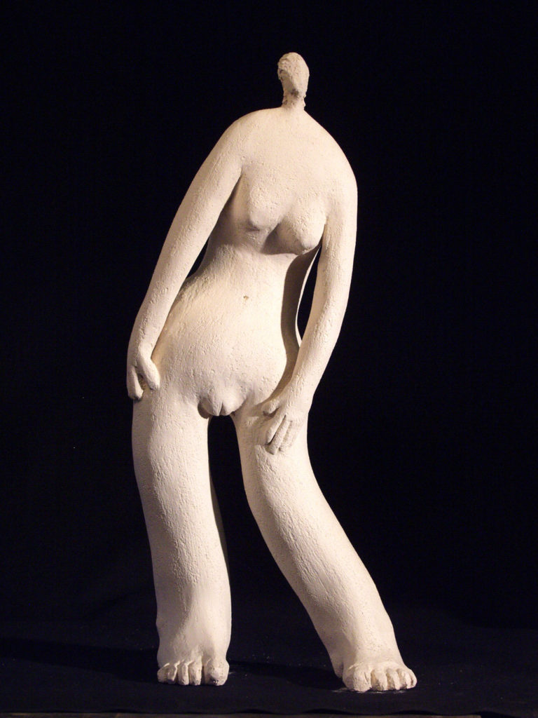 Pachy blanc sculpture en terre cuite Philippe Doberset