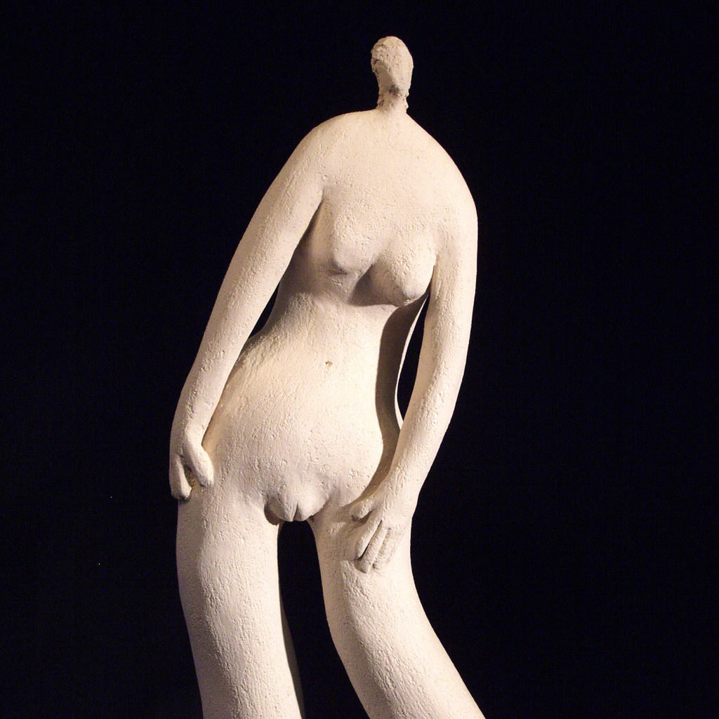 Grand pachy en terre blanche. Sculpture de Philippe Doberset