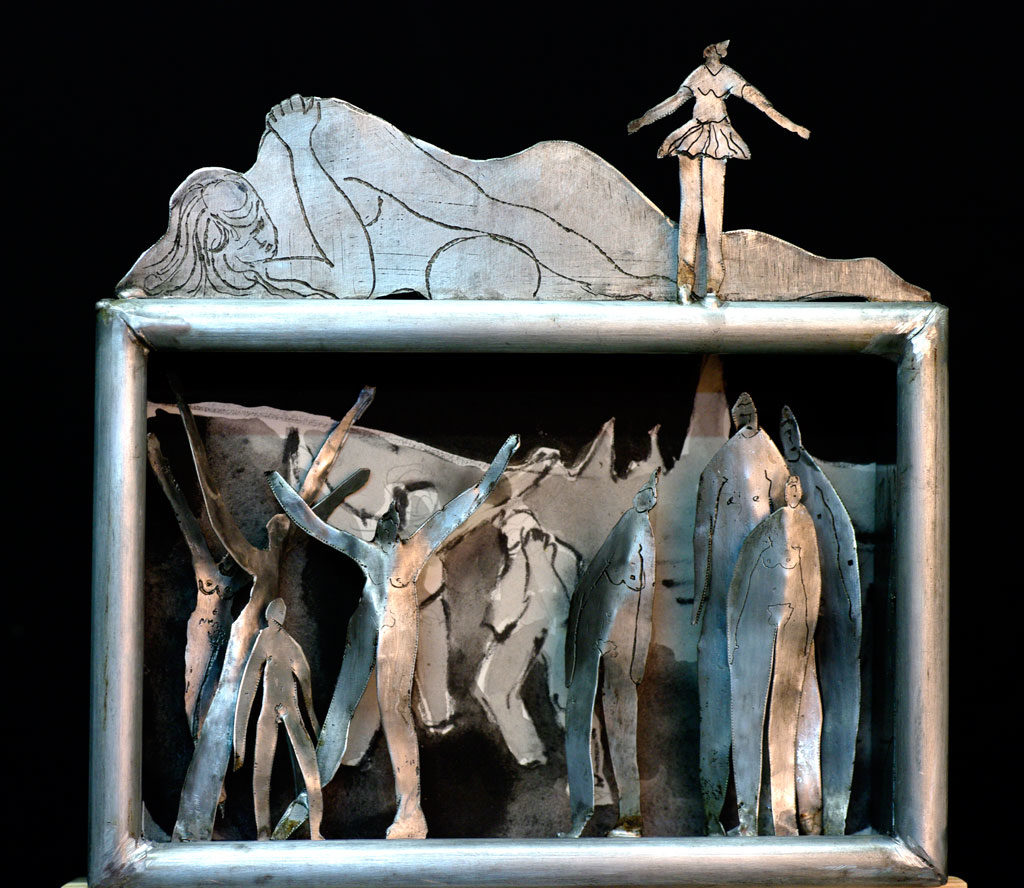 Le sommeil de la raison sculpture de Philippe Doberset inspirée des dessins de F Goya