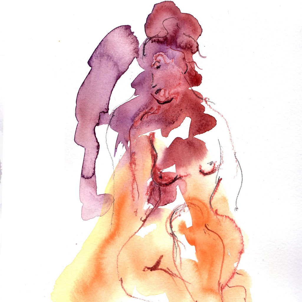 Nu. aquarelle de Philippe Doberset