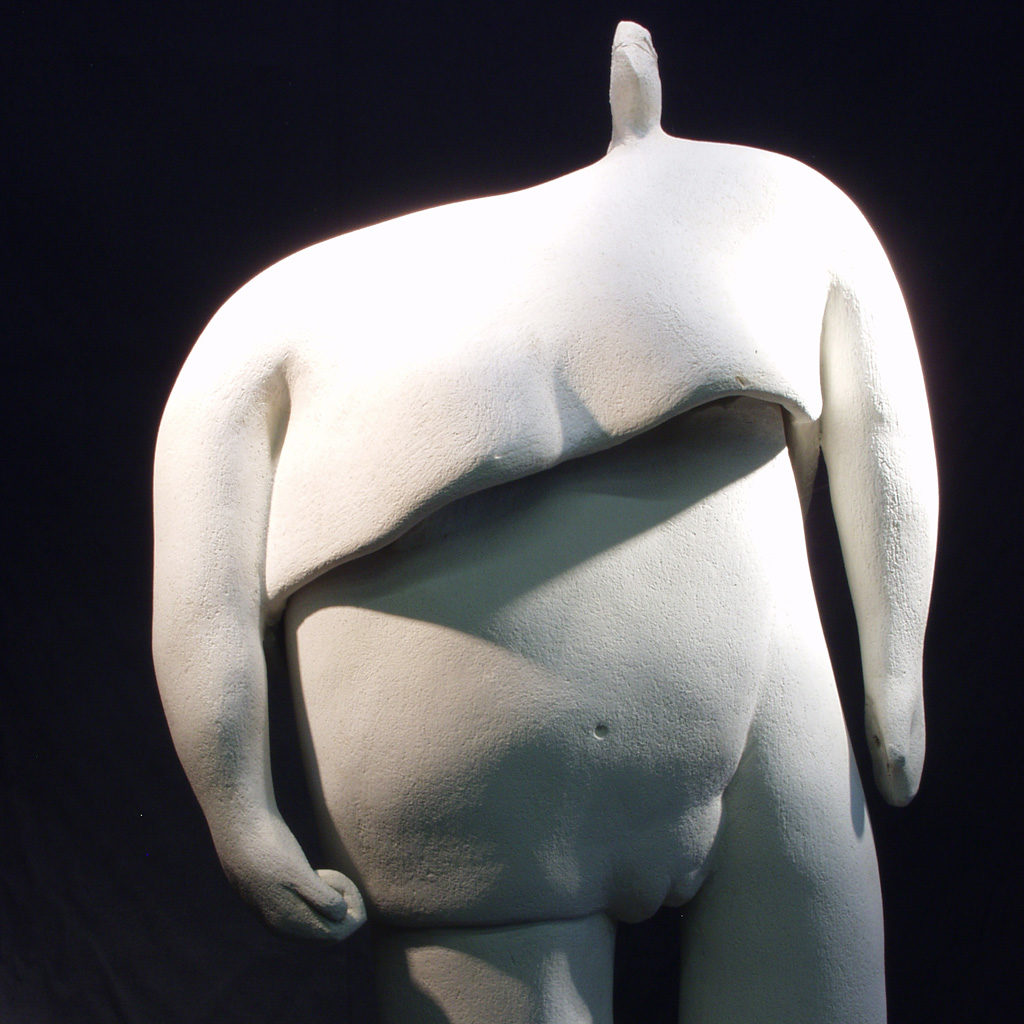 Gros pachy #14 Sculpture en terre cuite blanche de Philippe Doberset