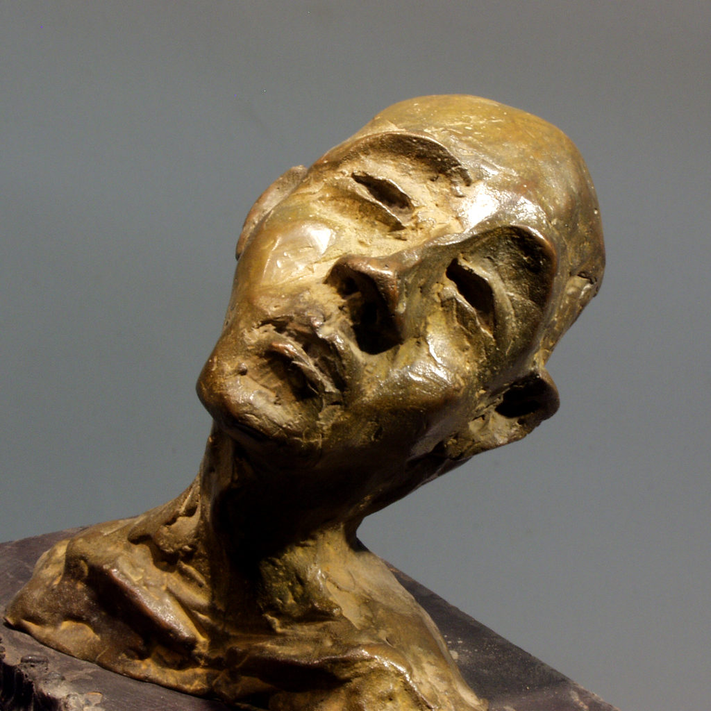 Portrait d'un danseur de la compagnie Shankaï Juku. Sculpture de Philippe Doberset