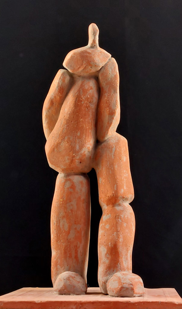 Petit personnage en terre cuite. Sculpture de Philippe Doberset