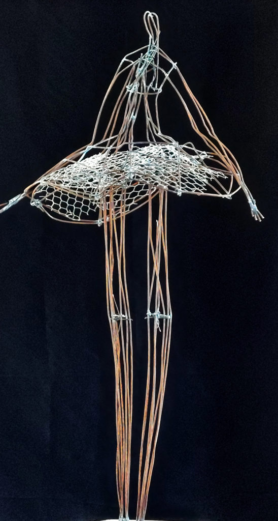 Exo structure Danseuse sculpture polychrome de Philippe Doberset