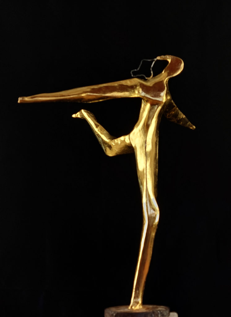 Danseuse sculpture dorée à la feuille de Philippe Doberset