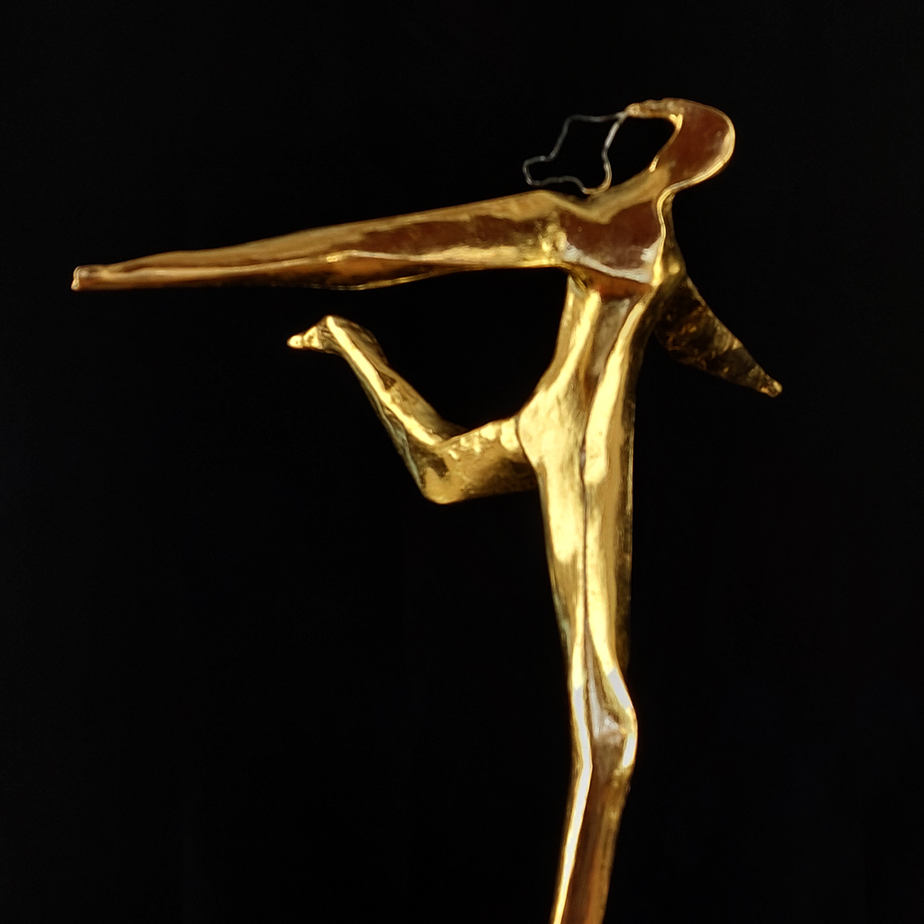 Danseuse sculpture dorée à la feuille de Philippe Doberset