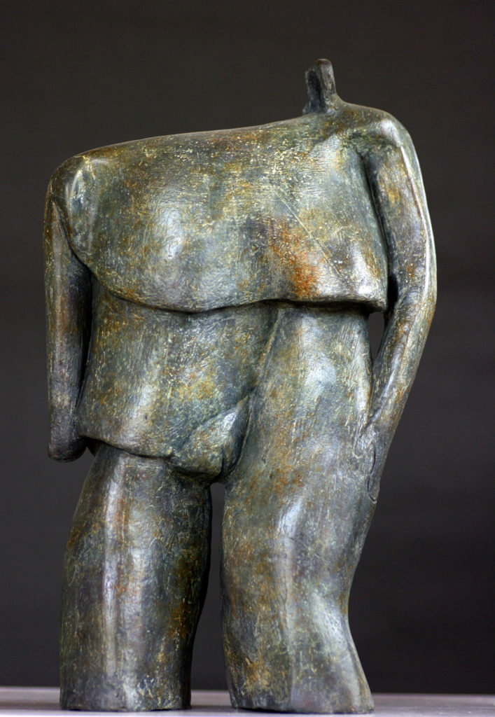 Gros pachy. Personnage en bronze patiné. Sculpture de Philippe Doberset